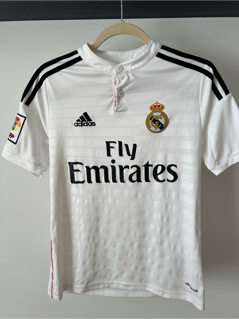 adidas Real Madrid White Soccer Jersey with Black Accents